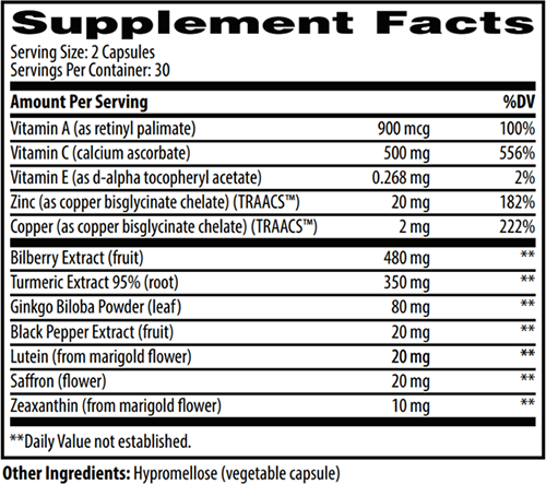 iGenics Supplement Facts label showing serving size and ingredient amounts